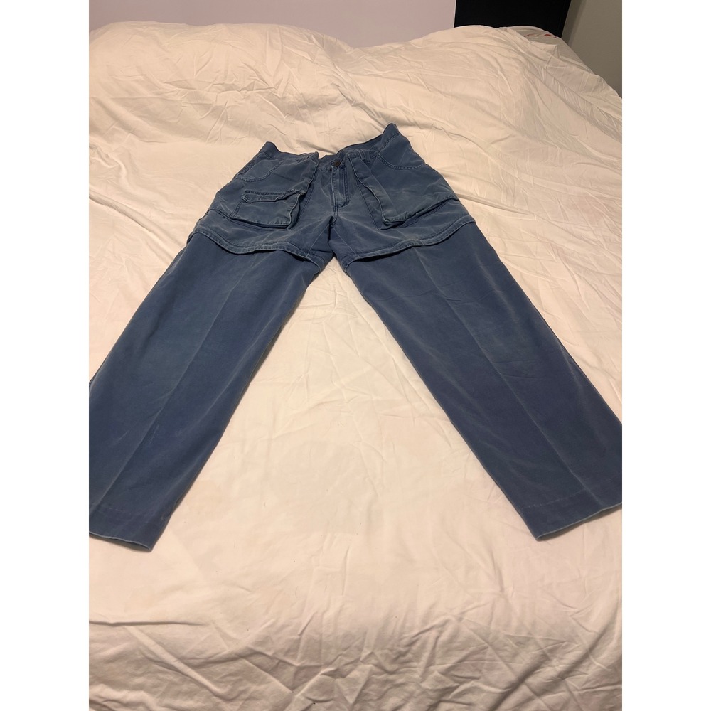 Gander Mountain Blue Convertible Cargo Pants Mens 34x34 Zip Off Hiking Trousers